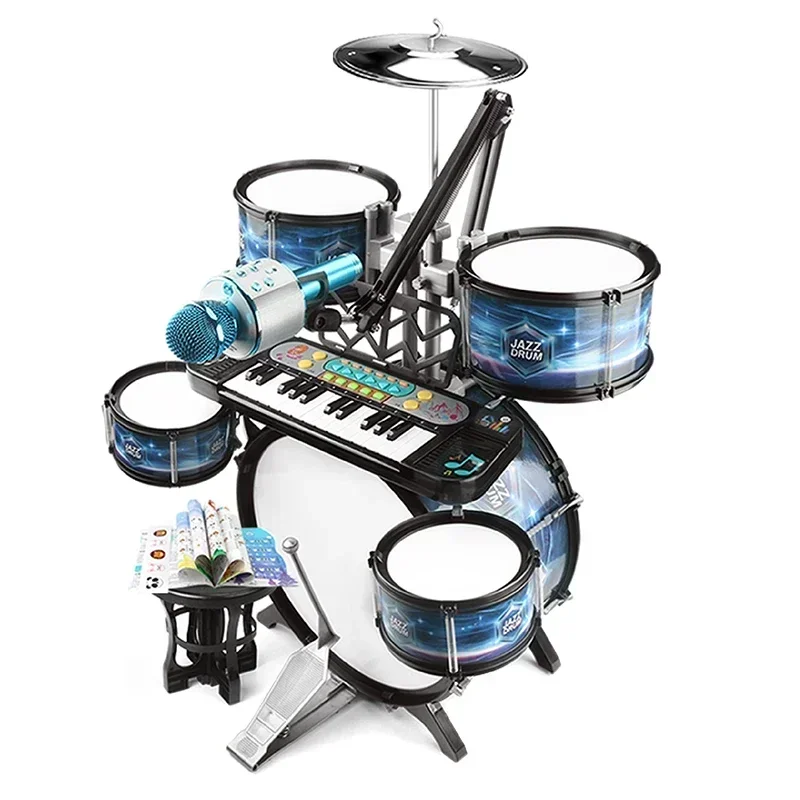 For Drum Set Children's Toys Beginner Instrument Percussion Home Practice 3-6 Year Old Baby Jazz Drum Boy