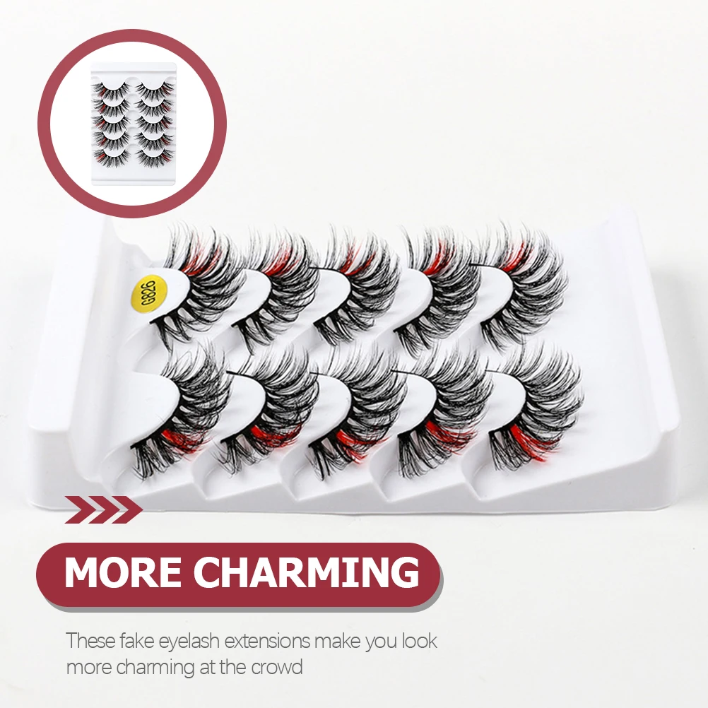 

5 Pairs 3d False Eyelashes Extension Individual Bundles Extensions Makeup Fake Women Decorate