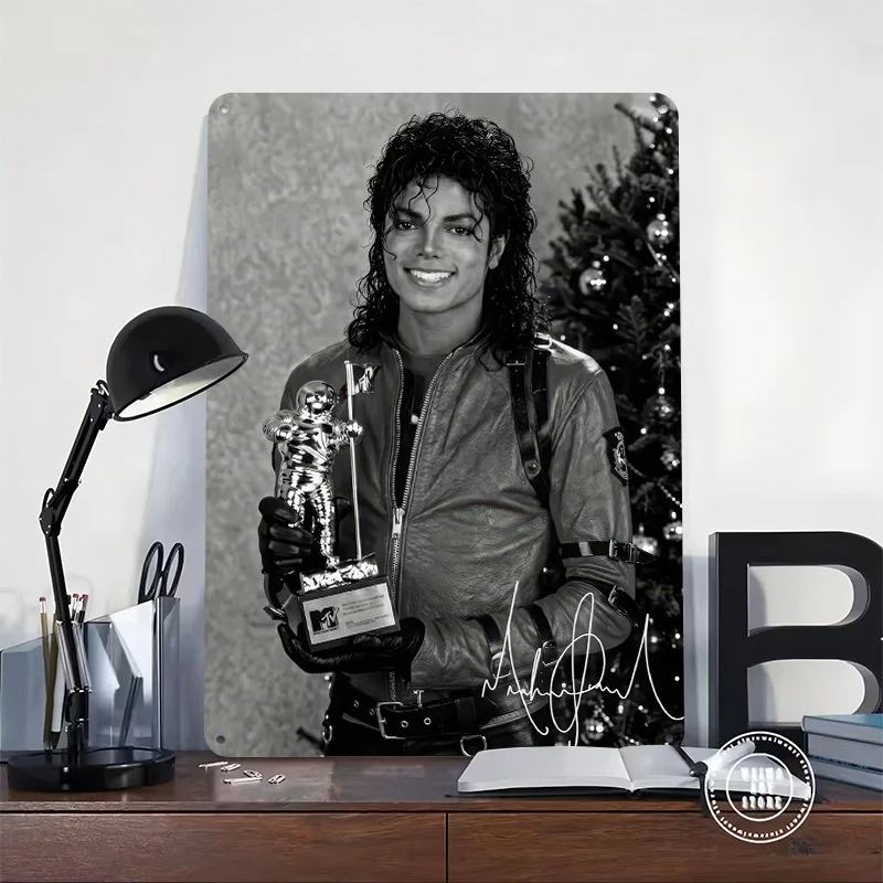 Michael Jackson Personalized 3D Textured Metal Poster Wall Art Tinplate Sign for Bedroom Decoration Room Decorating Interior