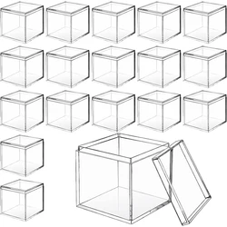 12 Pack Acrylic Boxes Clear Acrylic Cube Small Square Storage Box Acrylic Box with Lid Acrylic Display Box