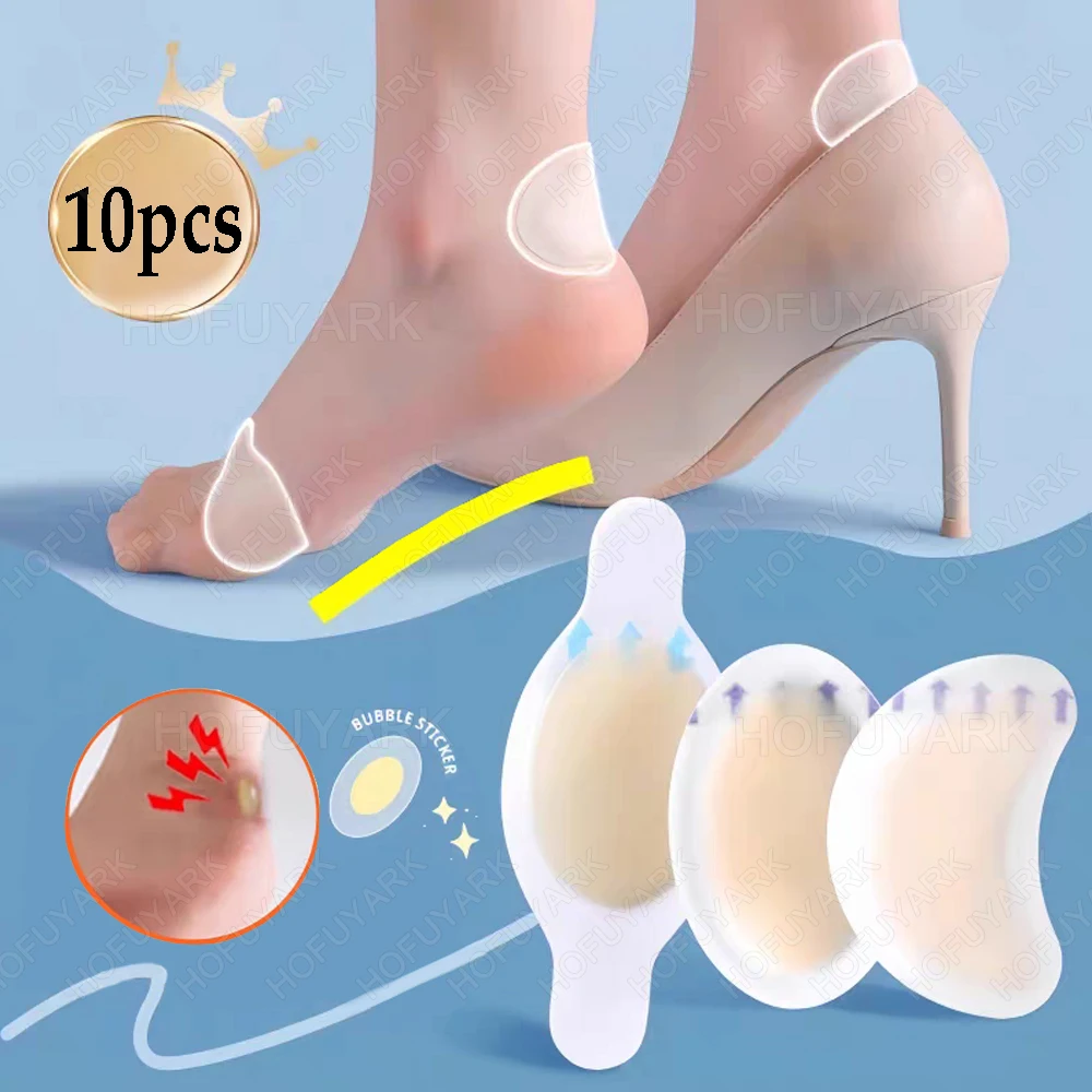 

10pcs Hydrocolloid Gel Blister Plaster Invisible Anti-Wear Heel Sticker Adhesive Gel Bandage Plaster for Foot Pain Relief Patch