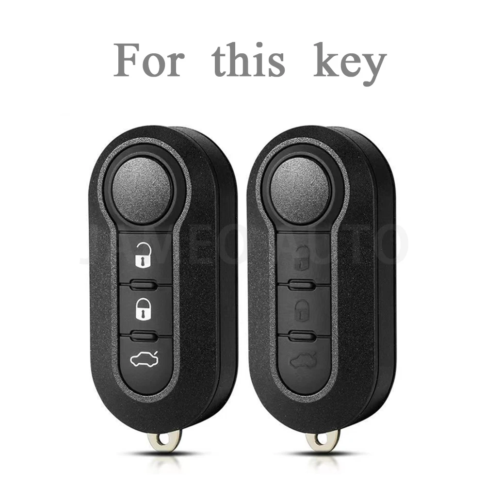 For Fiat 500 Panda Punto Bravo Stilo Ducato 3 Buttons TPU Remote Car Key Shell Case Cover Key Chain Accessories