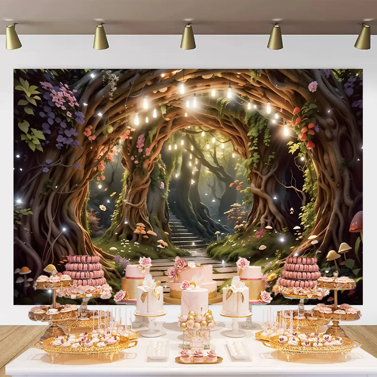 Wonderland Magic Fairy Tale Forest Mushroom Photography Background Newborn Shower Birthday Party Decoration Banner Studio Props