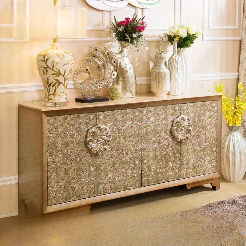 

Neoclassical High-End Sideboard Cabinet Four-Door Wine Cabinet Partition Entrance Cabinet Villa