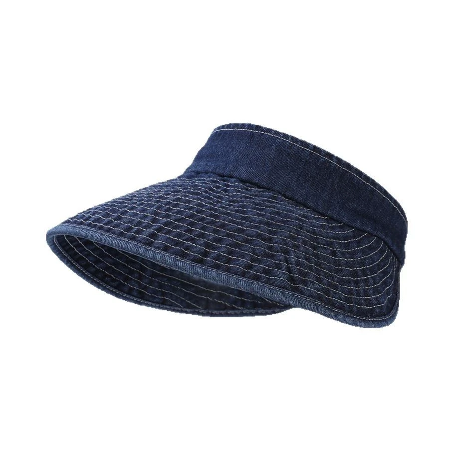 Summer Washed Denim Empty Hat Casual Sun Hat With Windproof Thread Big Brim Caps for Ladies