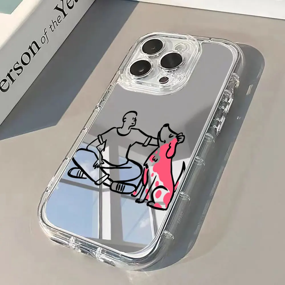 Funda para teléfono con diseño de perro moteado y motivos divertidos, para iPhone 18, 17, 16, 15, 13, 12, 11 Pro Max, 7, 8, 15, 16, 14 Plus, X, XS, XR, SE2, con borde protector.