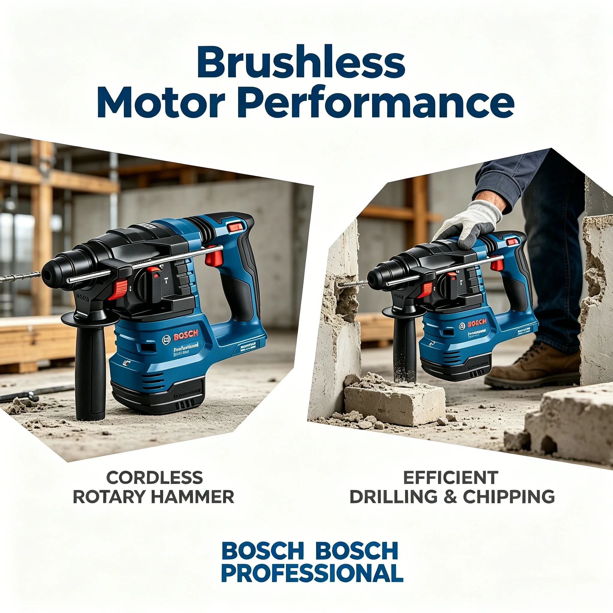 Bosch Professional GBH 185-LI Brushless Hammer Drill, Reliable Output Power Tool for Concrete Drilling & Heavy-duty Fixes