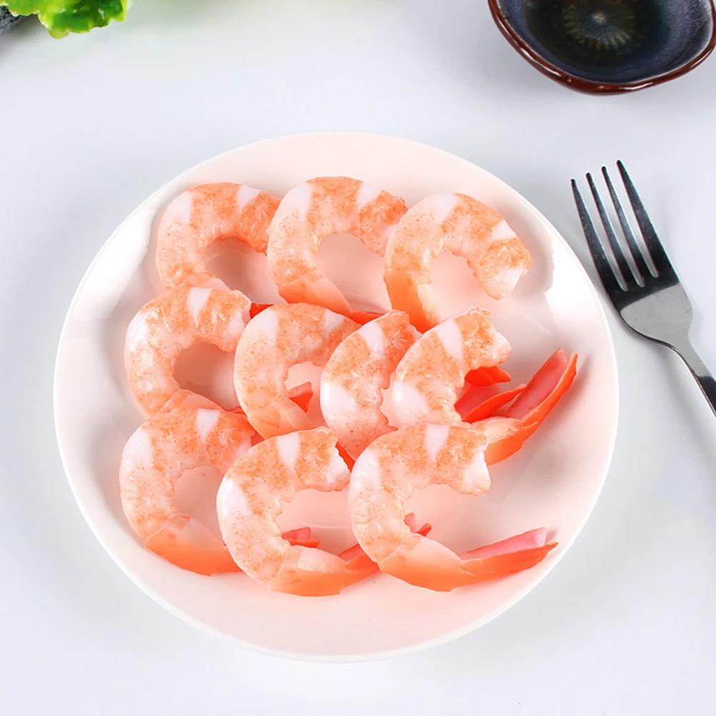 

5 Pcs Imitation Shrimp Fake Model Food Simulated Decorate Faux Simulation Seafood Artificial Pvc Decoration Mother