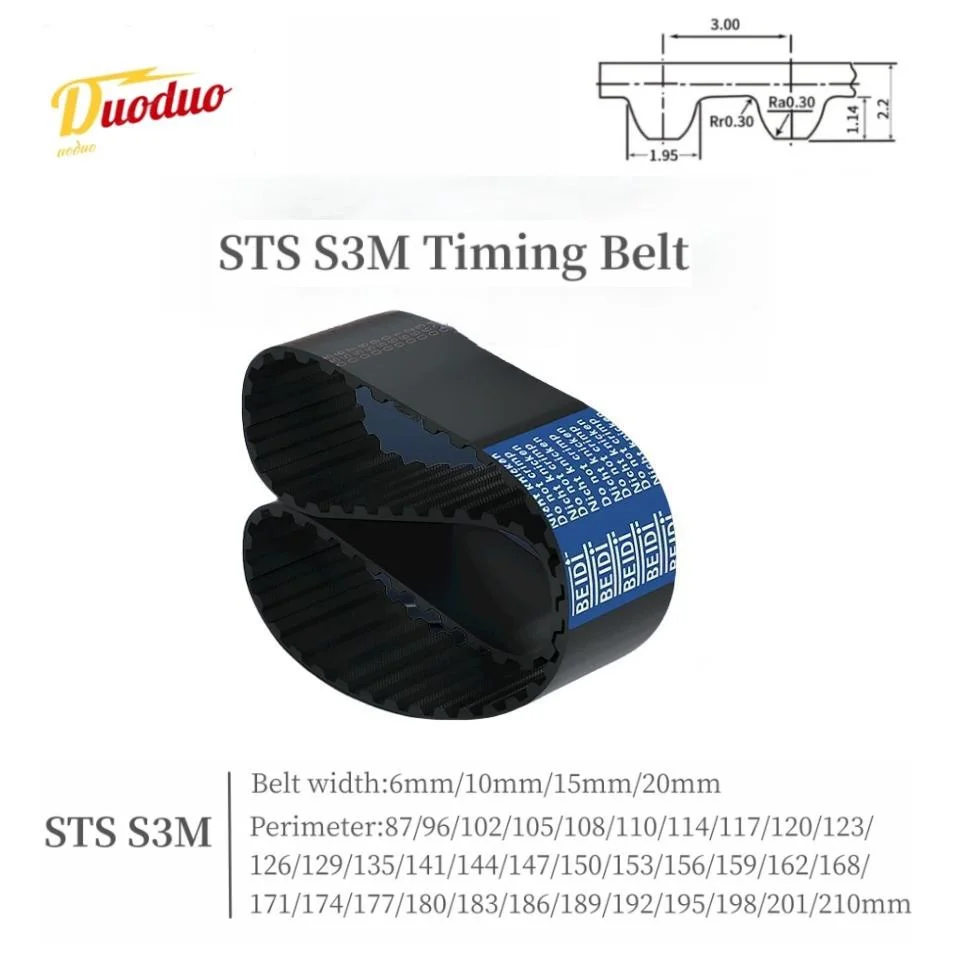 

STD S3M Timing belt Lp=87 96 102 105 108 110 114 117 120 123 126 129 135 141 144 147 150 153 156 159 162~210 Width 6-20mm Rubber
