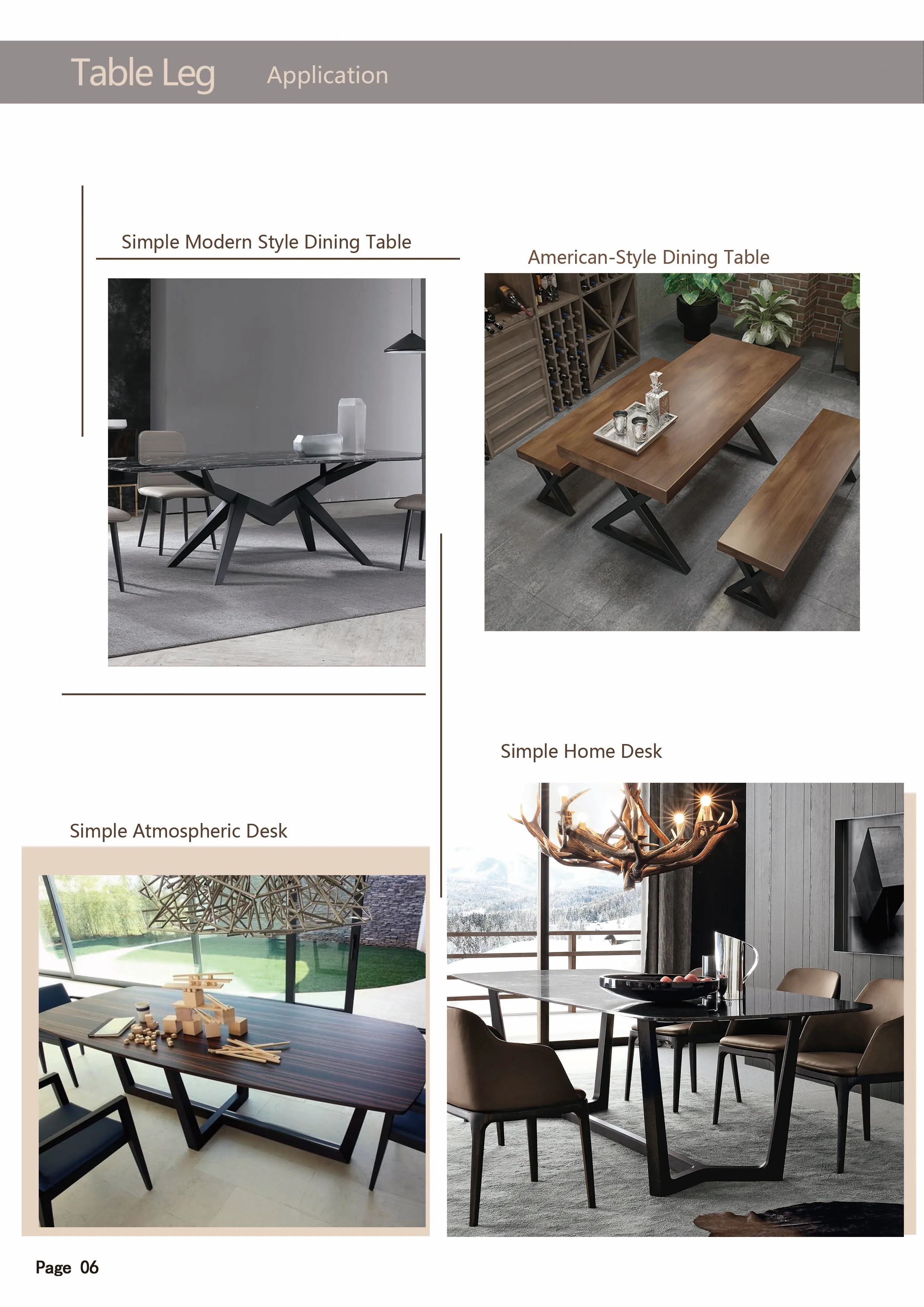 Factory Custom Cast Iron Metal Furniture Frames Modern Chrome Coffee Bench Tables Feet Desk Bases for Dining Schools Hospitals