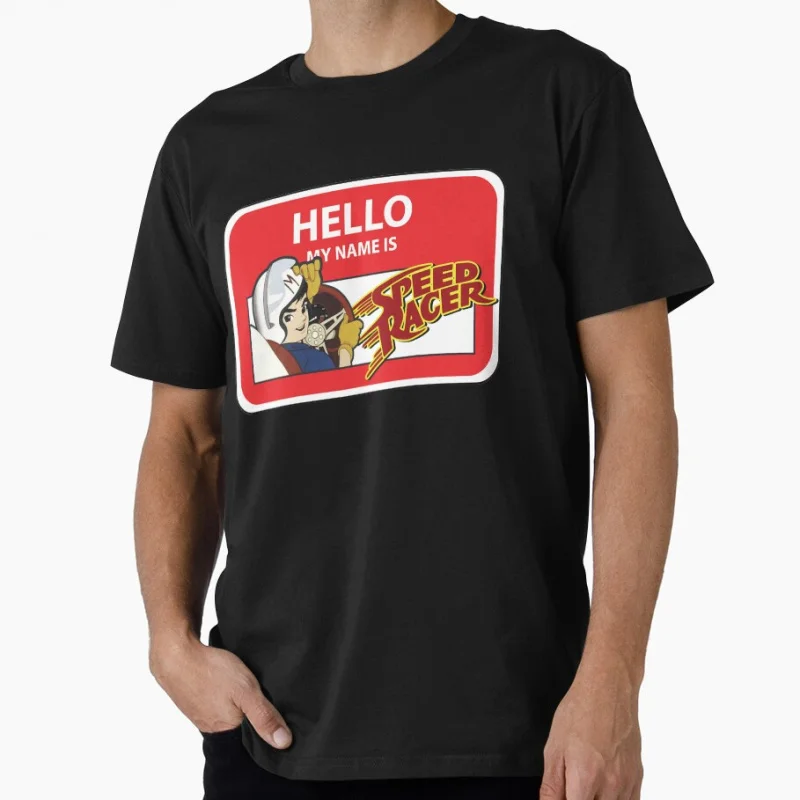 

Hello My Name Is... Speed Raceer Anime Gift t shirt for man Mach 5 print Graphic Tee Y2K clothes All size S-6XL Cartoon Tops