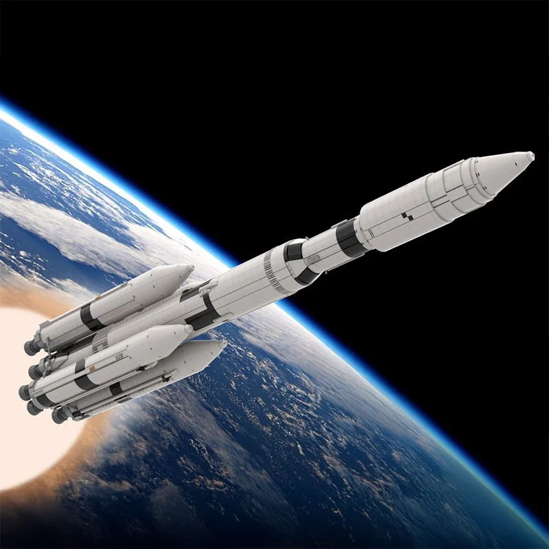 New 5369Pcs Popular Space Technology Series Moc Mlv-25L Three Stage Rocket Model Building Blocks Diy Creative Ideas Toy Gifts