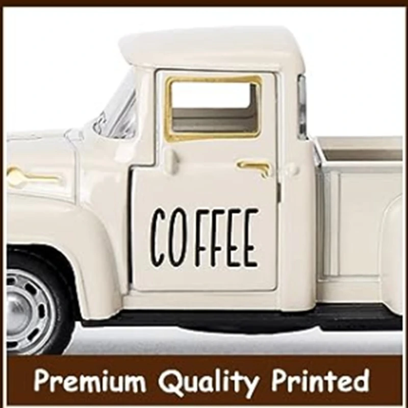 Coffee Bar Metal Truck Retro Pickup Mini Diecast Truck For Farmhouse Coffee Station Table Top Decor