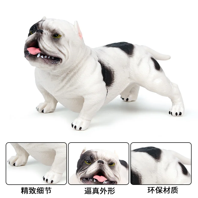 Simulation of cross-border wildlife dog model new white the american bully dog children's toys hand ornaments