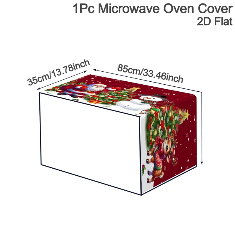 35*85cm Christmas Microwave Cover  Mixed Design Polyester Microwave Protector  for Christmas Countertop Decor Kitchen Ornament