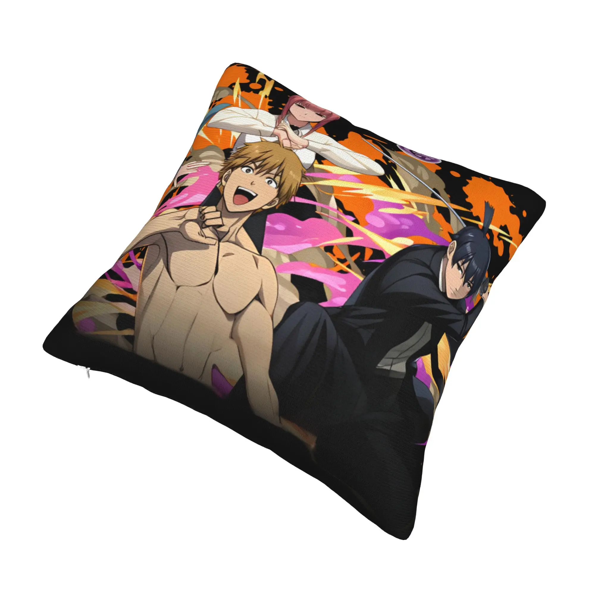 Fashion Makima Chainsaw Man Denji  Cushion Covers 40x40cm Velvet Aki Hayakawa Power  Pillow for Sofa Square Pillowcase
