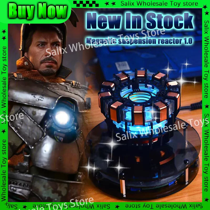 Iron Man Metal Maglev MK2 MK1 Model Toys 1.0 Chest Lamp Super Hero 1:1 Arc Reactor Light Arc Desktop Decoration Customized