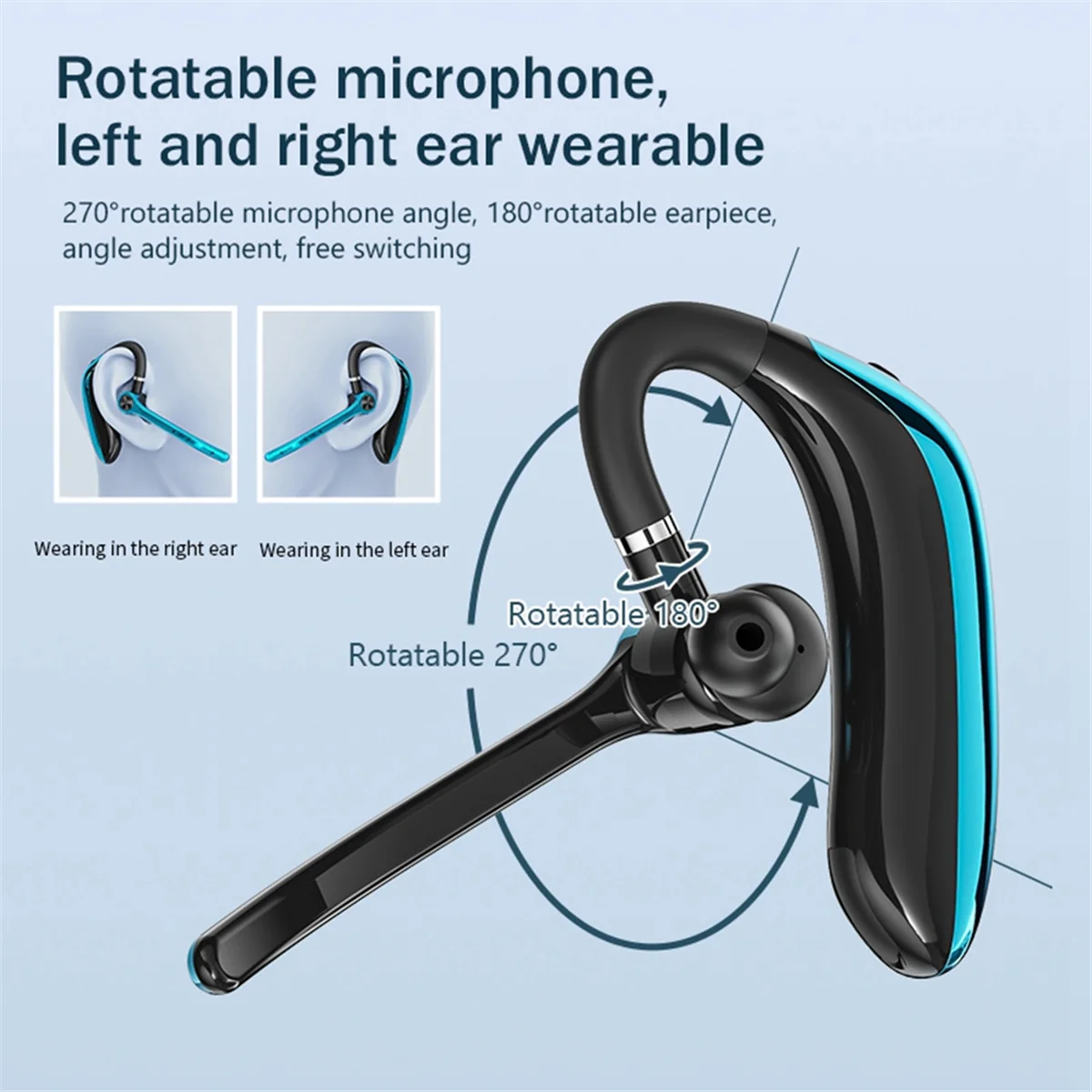 Wireless Headphones with Dual Microphone Bluetooth Earphone ENC Noise Cancelling Headset for Business Driving