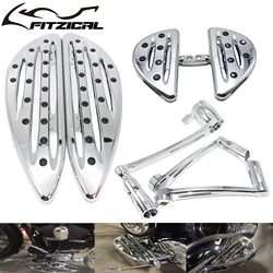 Motorcycle Chrome Brake Arm Kit Shift Lever Driver Floorboard Rear Footrest Pedal For Harley Touring Road King Tri Glide 2008-13