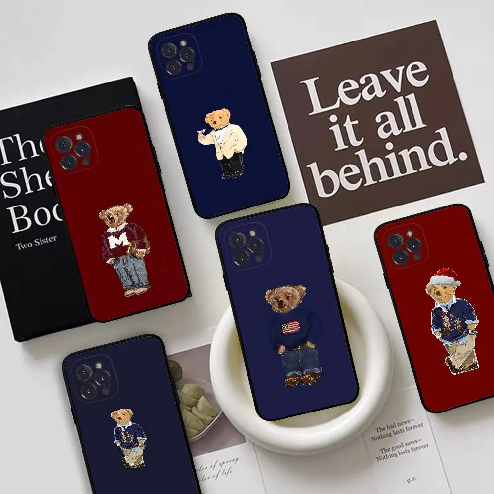 American Teddy Bear-P-POloS Silicone Case For Iphone 17 Air 16 15 14 13 12 11 Pro Max Plus Basic Case