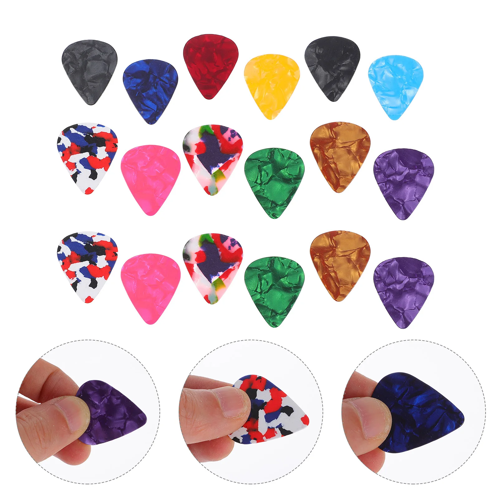 

100pcs Colorful Plastic Guitar Picks Durable Wide Design Comfortable Grip For Acoustic Bass Ukulele Picks Replacement Plectrum