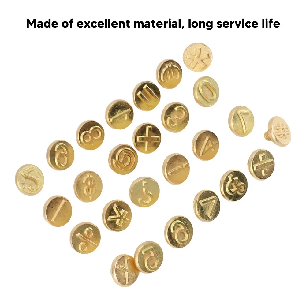 28Pcs Professional Gold Wood Burning Tip Set Different Sizes Brass Engraving Tool Set Pyrography Head Kit for Leather Burner