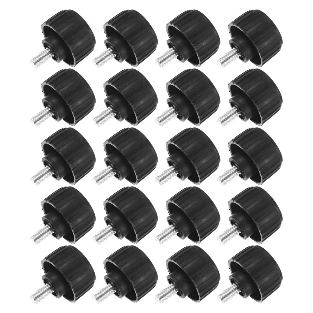 

20pcs M6 Threaded Adjustable Leveling Feet Shock Absorbing Pads for Electronic Scales niture Table Chair Legs Black Durable