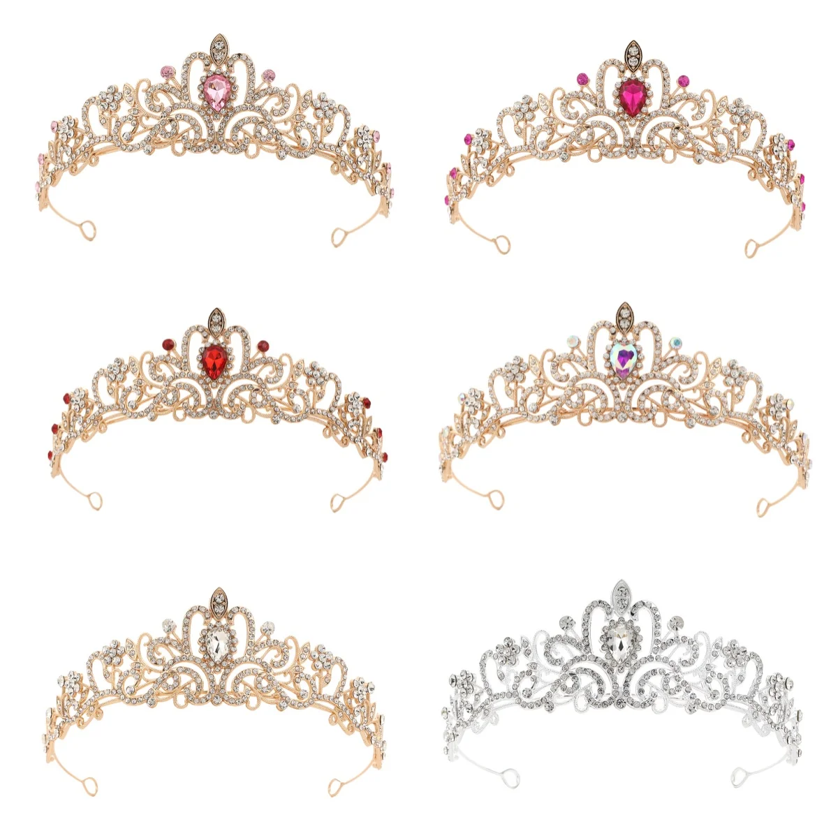

Korean Version Of The Sweet Bride Headdress Luxury Zirconia Crown Alloy Rhinestone Princess Crown Wedding Accessories Jewelry