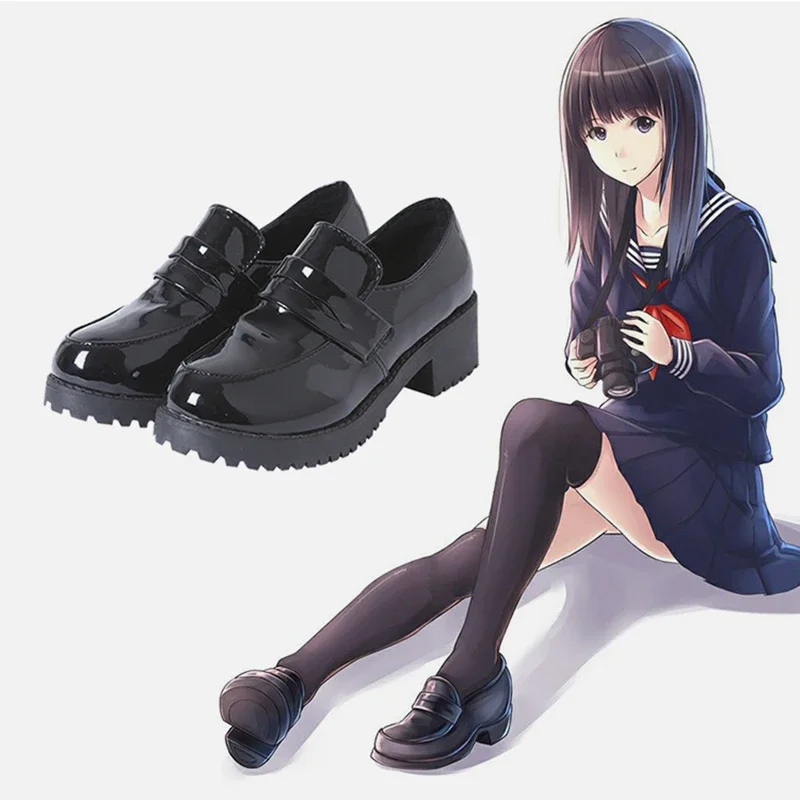 Zapatos de estudiante japoneses Lolita Cospaly para mujer, uniforme JK, mocasines de cuero PU, zapatos Casuales