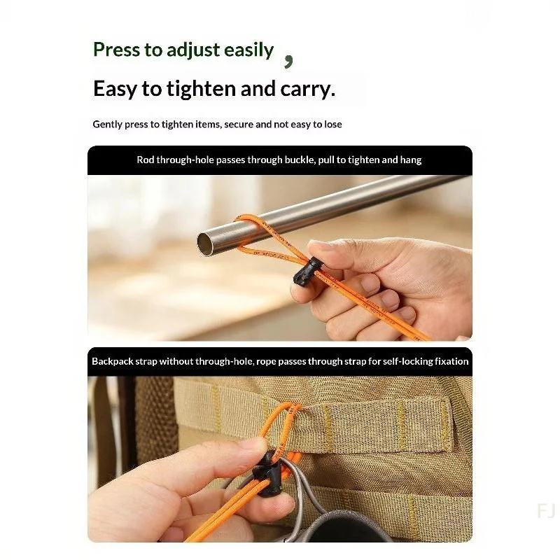 [YU]Outdoor Hiking Backpack Elastic Rope Fixing Buckle Camping Gear Trekking Pole Bungee Cord Attachment Hook