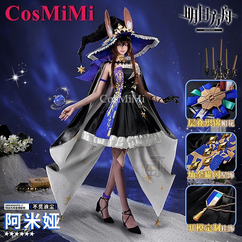 CosMiMi Game Arknights Amiya Cosplay Costume 2024 Ambience Synesthesia Lovely Sweet Uniforms Carnival Party Role Play Clothing