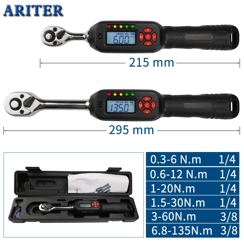 Ariter Mini Digital Torque Wrench Professional Ajustável Bike Car Repair Torque Wrench Ferramentas Manuais