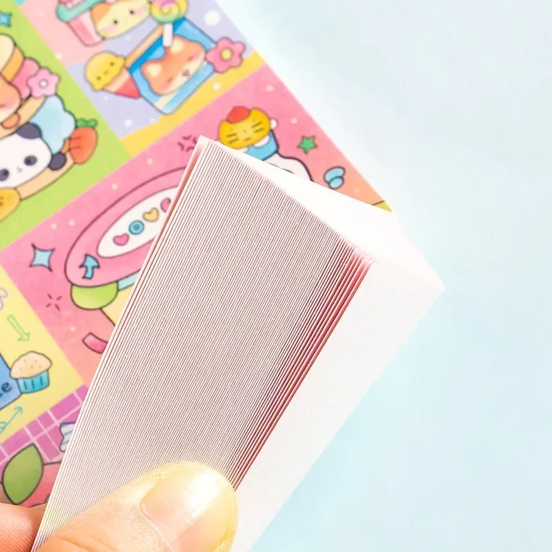 100 Pcs Cute Cartoon Series Patchwork Note Pads, 4 Types Kawaii Stationery