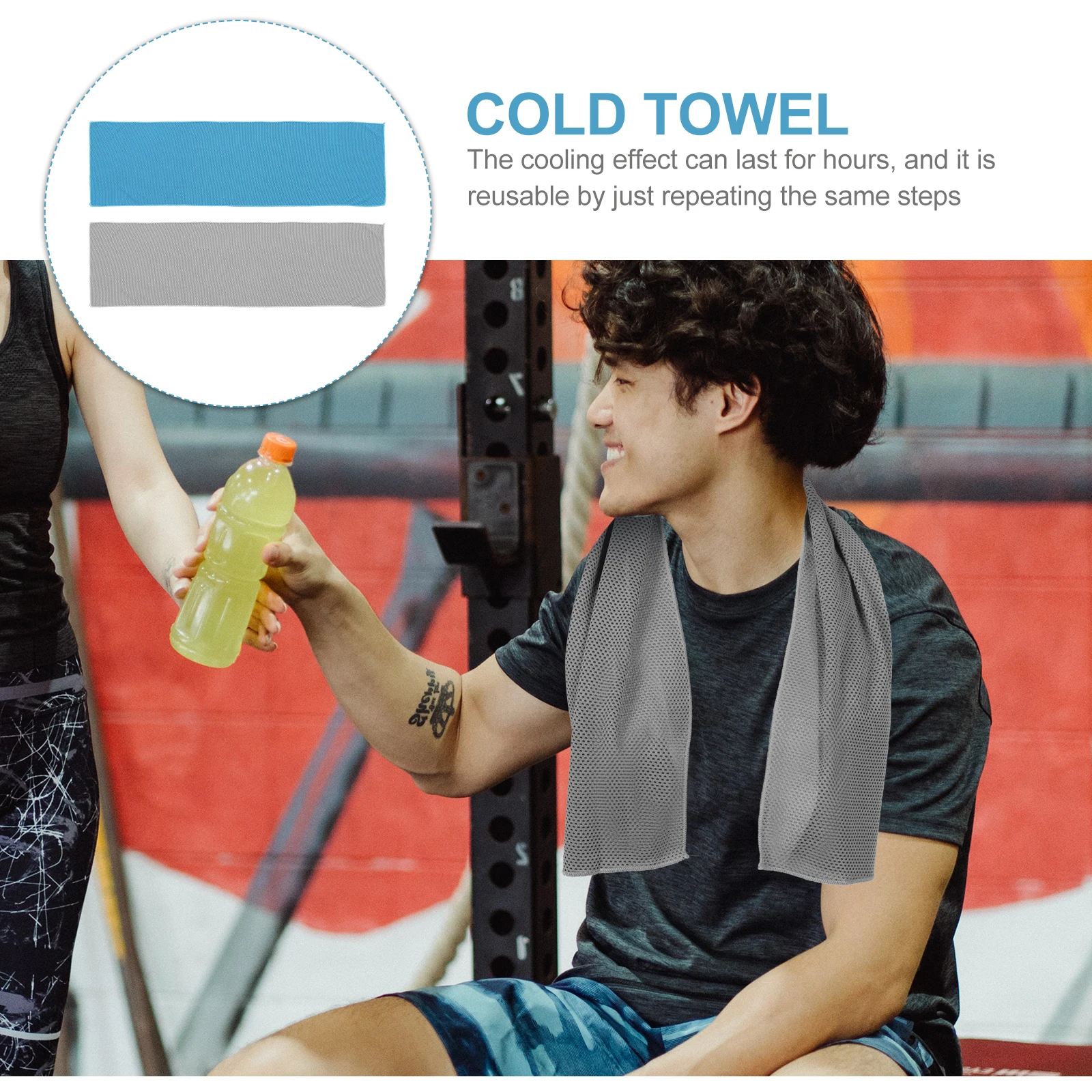 

2Pcs Ice Cooling Towel for Sports Quick Dry Polyester Sweat Wipe Towels Outdoor Neck Cooler Summer Travel Hiking Yoga Fitness