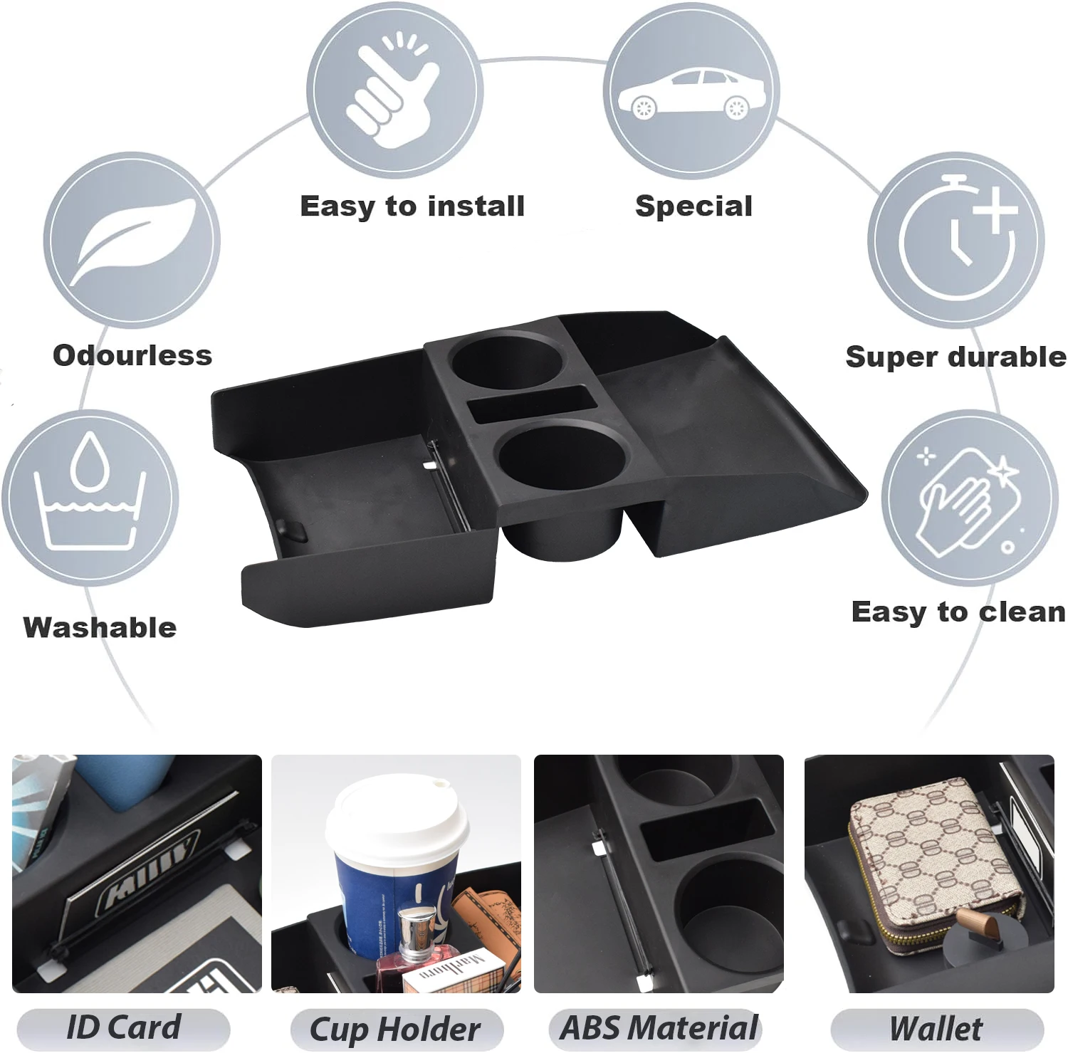 Center Console Lower Tray For 2025 Hyundai Tucson Limited Floor Center Console Lower Organizer ABS Accessories Car Storage Box