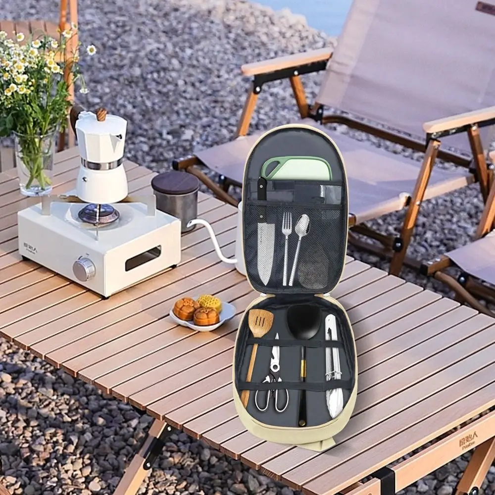 

Large Capacity Camping Cookware Bag No Tableware Container Bag Kitchen Utensil Storage Bag Multi-layer Picnic Cooking Bag BBQ