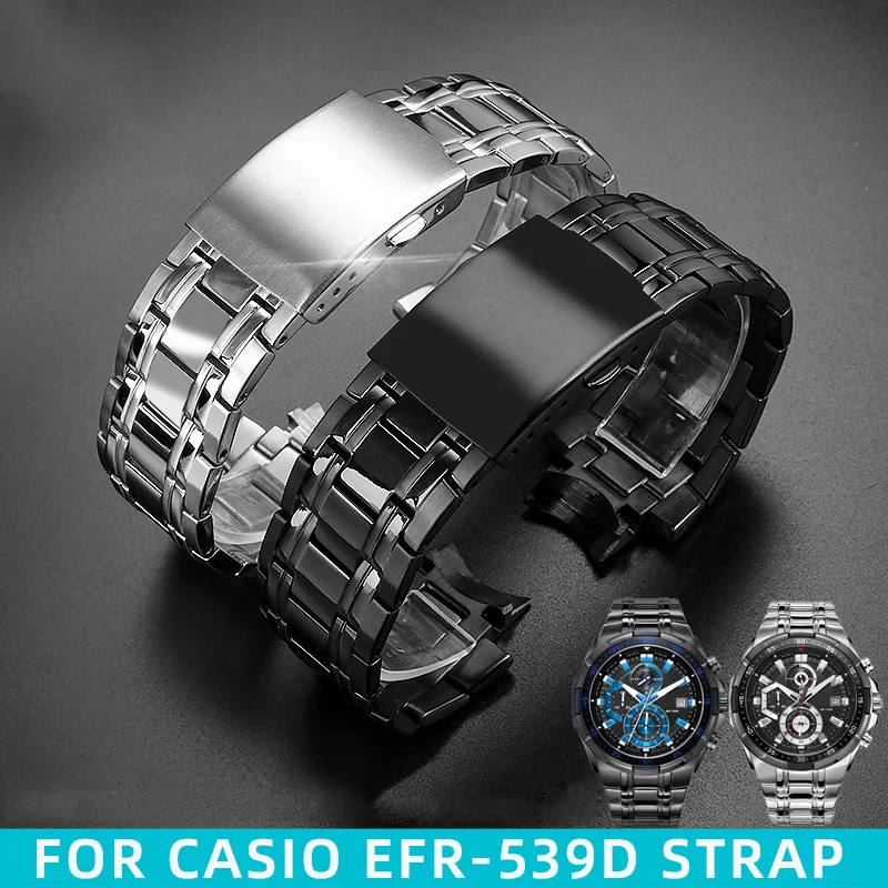 316 Solid Stainless Steel Watch Strap for Casio EDIFICE EFR-539 5345 Wrist Band Men Matte Metal Replacement Bracelet Accessories