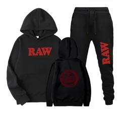 Hoodie Sweatshirts Men's Red RWA Round Print Harajuku Hoodie Autumn Winter Set Pullover Fashion Set