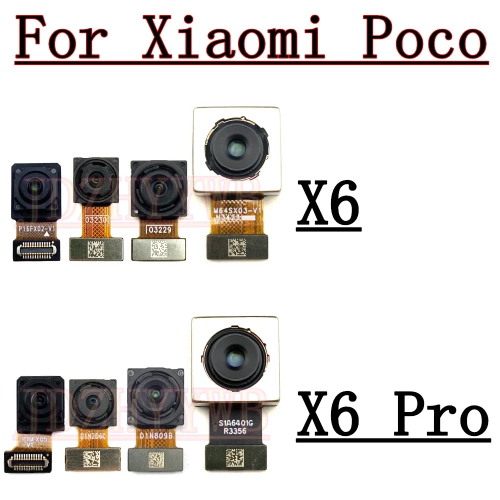 Front Rear Camera For Xiaomi Mi Poco X6 Pro X6Pro 5G View Wide Back Main Camera Module Flex Cable Replacement Spare Parts