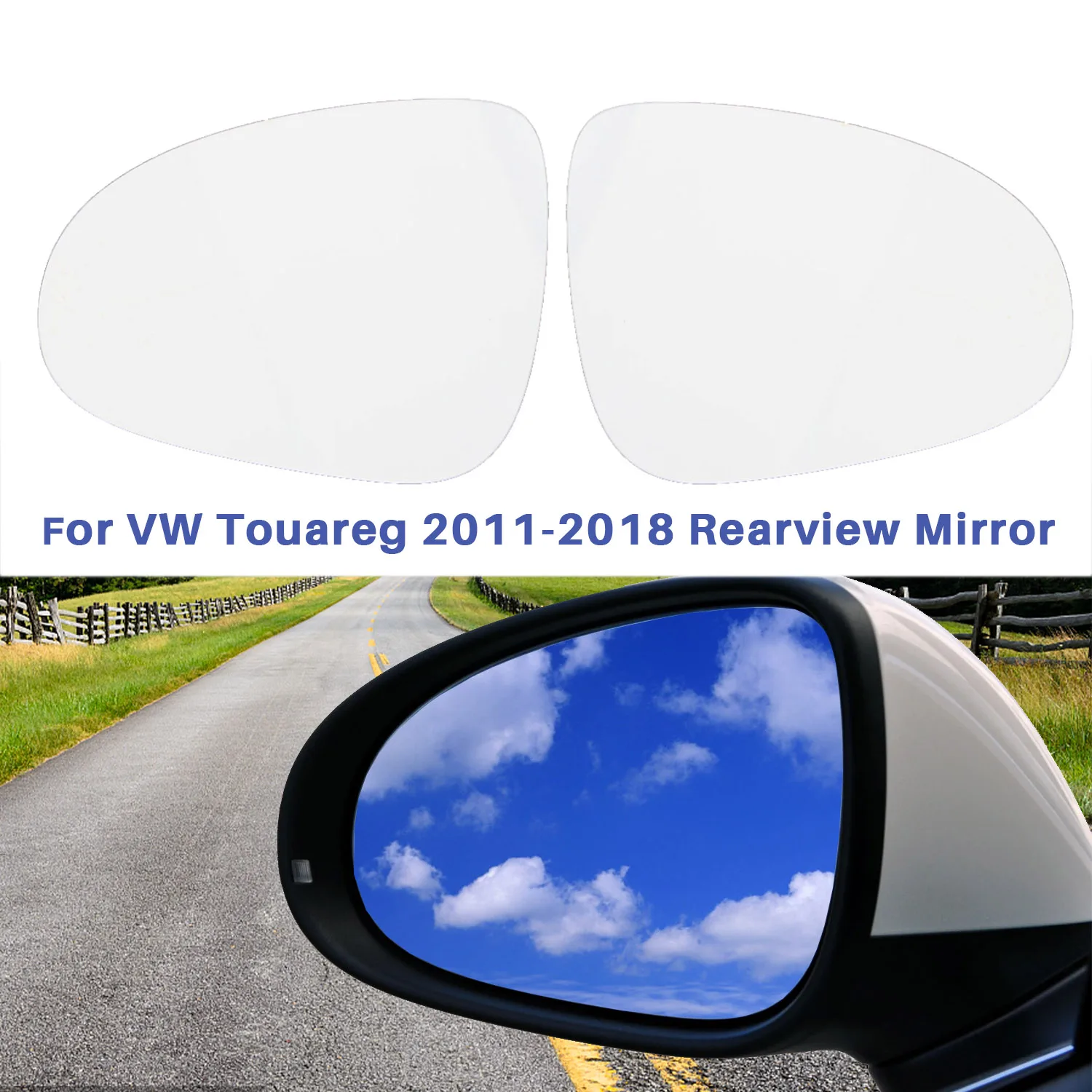 For VW Touareg 2011 2012 2013 2014 2015 2016 2017 2018 Door Side Mirror Wing Glass Rearview Lens 7P6857521 7P6857522