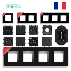 BSEED French Standard Wall Sockets Part Light Switches Module Dimmer Base USB Type-c Phone Charge DIY Function PIR Sensor Switch