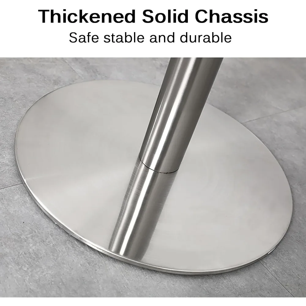 Round Side Table for Living Room, Dining Room, Cafe, Balcony, Stainless Steel Side Table, Modern Simple Metal End Table, 50cm