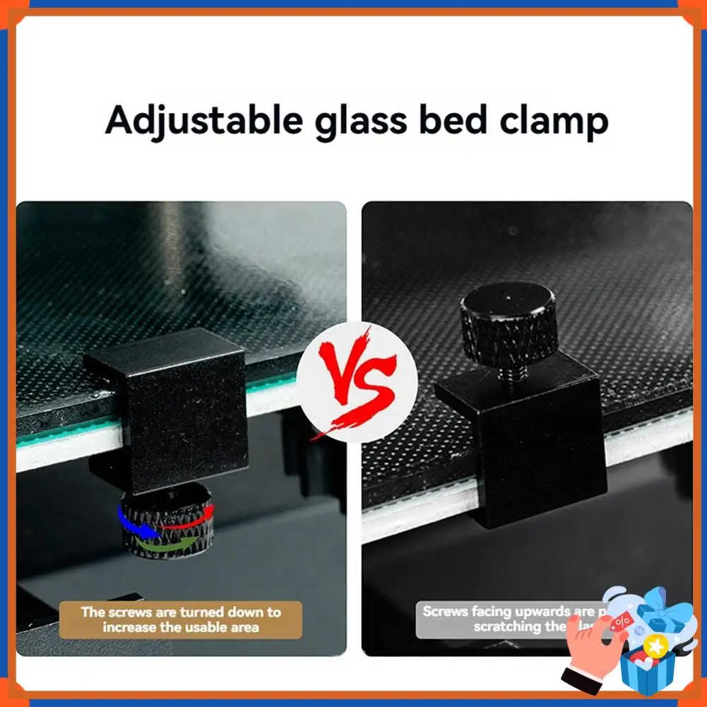 Compact 3D Printer Platform Heated Adjustable Bed Clip For CR10 Hotbed Printing Platform Glass Plate Black