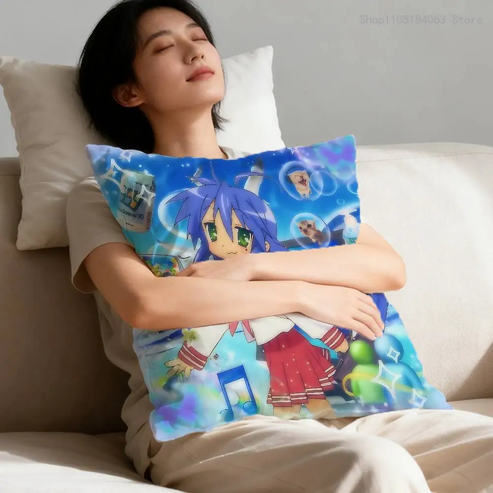 Konata L-Lucky Izumi S-Star Pillow Case For Sofa Decor Car Office Room Printing Cushion Cover Decorations and Protector