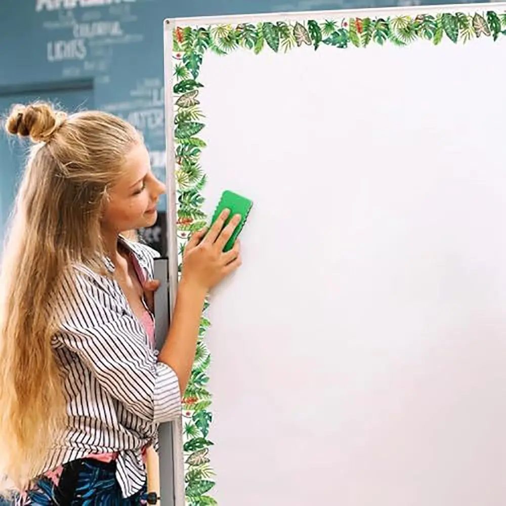 5m/10m Chalkboard Decorative Sticker Paper Plant Bulletin Border Decals Clear Printing Craft Black Board Decors