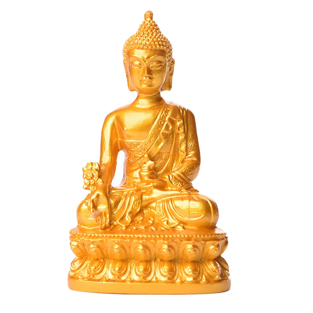 

Golden Buddha Resin Statue Home Decor Resin Ornaments Table Ornament Creative Display Buddah Sculpture Mini Model