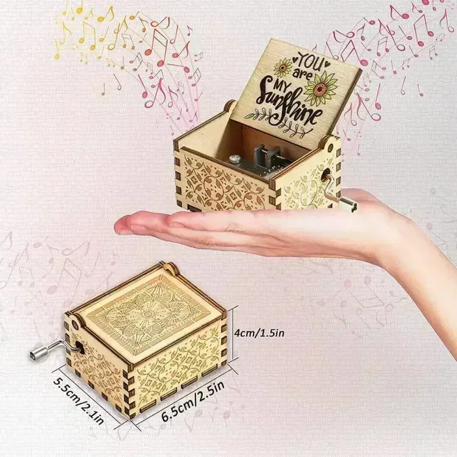 2026 جديد صندوق تشغيل الموسيقى التذكارية كرنك اليد هدية عيد هدية الكريسماس خشبية الملكة صندوق تشغيل الموسيقى النمر الوردي صندوق تشغيل الموسيقى #3