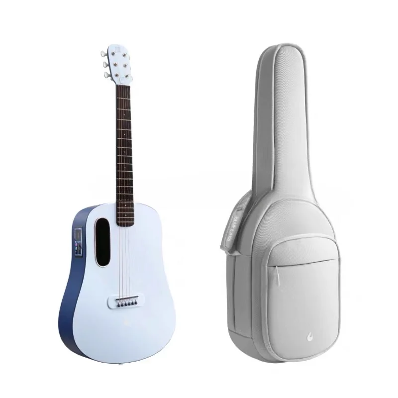 Musical instrument white integrated top grade lava extraction thermal guitar blue