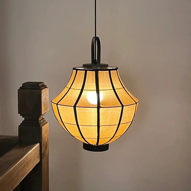 

Restaurant Retro Cloth Chandeliers Japan Fabric Pendant Lights Living Room Bedroom Mood Lights For Home Decor Lustre