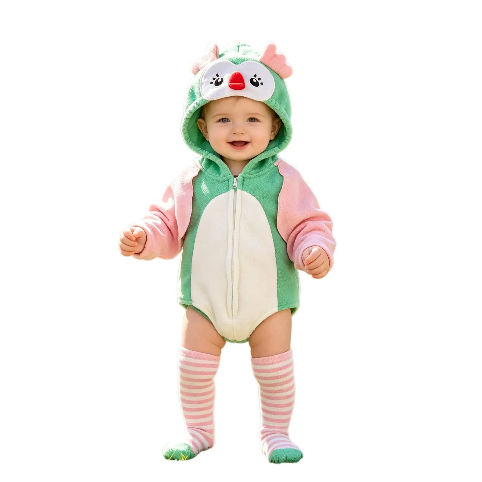 

0-24M Unisex Baby Animal Costume Winter Autumn Hooded Romper Halloween Cosplay Jumpsuit Outfits Owl Outfits